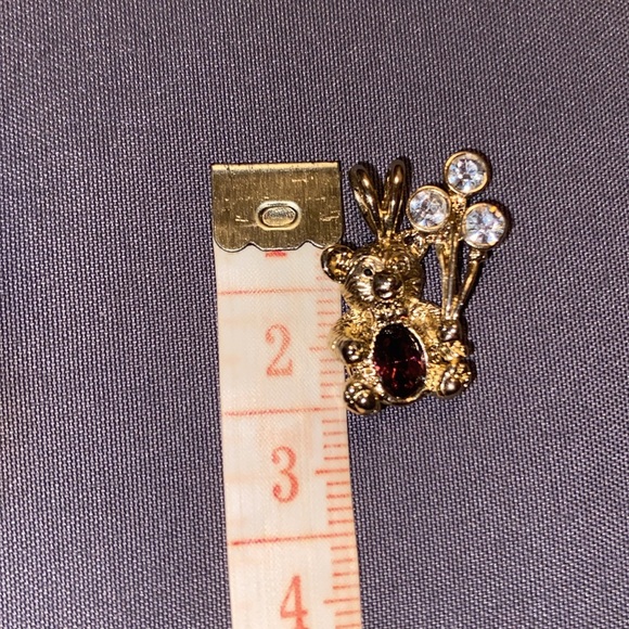 Vintage February Birthstone Teddybear with Balloons Pendant Costume Jewelry - Picture 11 of 13